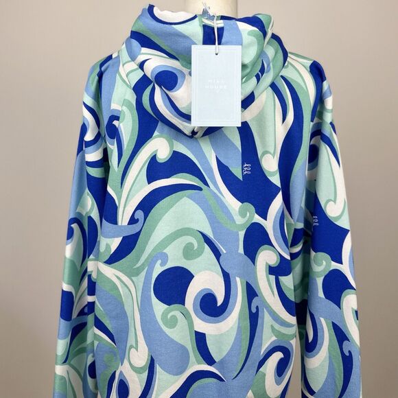 Hill House Allie Zip Up Sweatshirt Hoodie Kaleidoscopic Beach Blue Fleece S NWT - Picture 10 of 15
